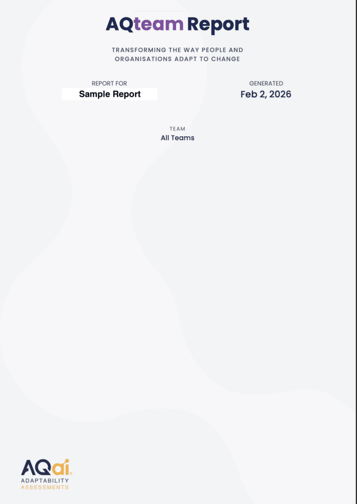 Image shows a cover page of an AQ Team Report.