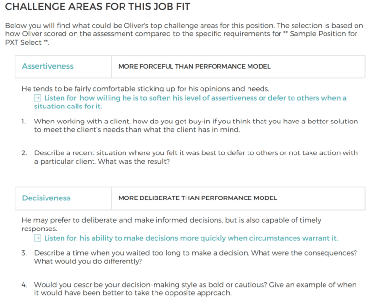 Pxt Select Assessment Sample Questions