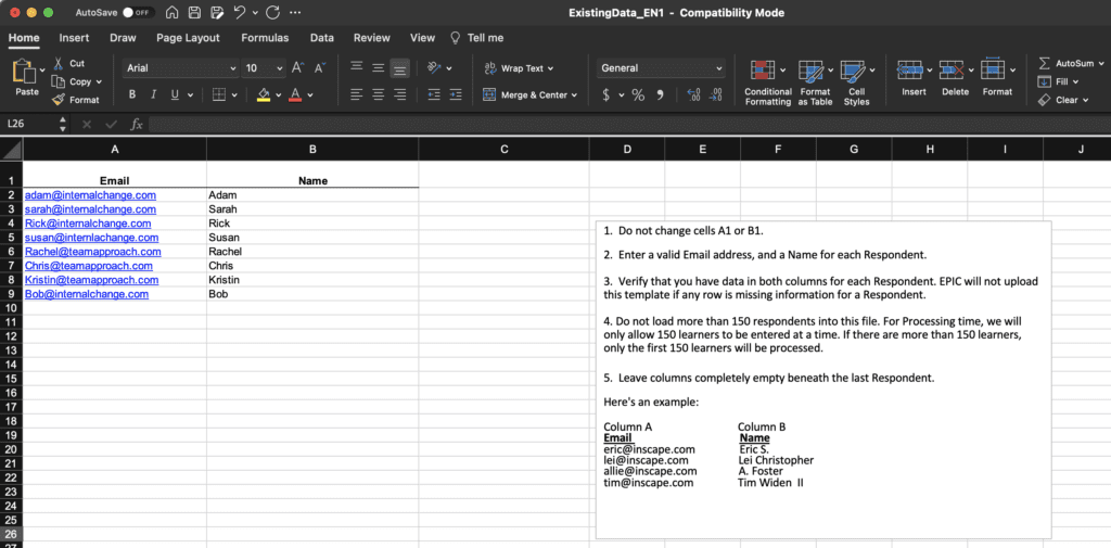 bulk upload sheet